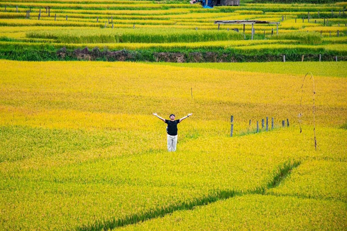 Kon Tu Rằng không chỉ là điểm đến du lịch, mà còn là nơi để con người trở về với thiên nhiên, với nhịp sống chậm rãi và giản dị của đồng bào vùng cao. Hãy thử một lần đến đây vào mùa lúa chín, để thấy đất trời Tây Nguyên cũng có những "mùa vàng" đẹp đến nao lòng. Ảnh Minh Lê