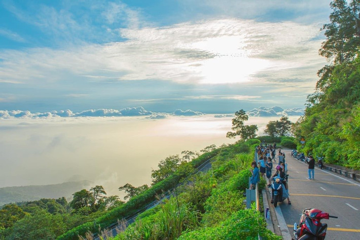 Cách trung tâm Hà Nội khoảng 60 km, Ba Vì luôn là điểm đến được nhắc tên đầu tiên. Với khí hậu mát mẻ quanh năm, rừng quốc gia Ba Vì là nơi lý tưởng để trekking nhẹ, cắm trại hoặc đơn giản là đi dạo dưới tán rừng thông. Khu vực Đền Thượng, Đền Trung, nhà thờ cổ Pháp hay đồi cỏ lau là những điểm check-in được nhiều bạn trẻ ưa chuộng. Ảnh Camping sport