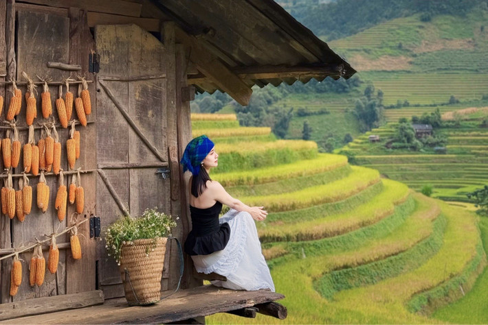 Trong số các điểm ngắm lúa, đồi Móng Ngựa nổi bật với địa hình độc đáo, là điểm đến không thể bỏ qua. Ảnh Tran Thuy
