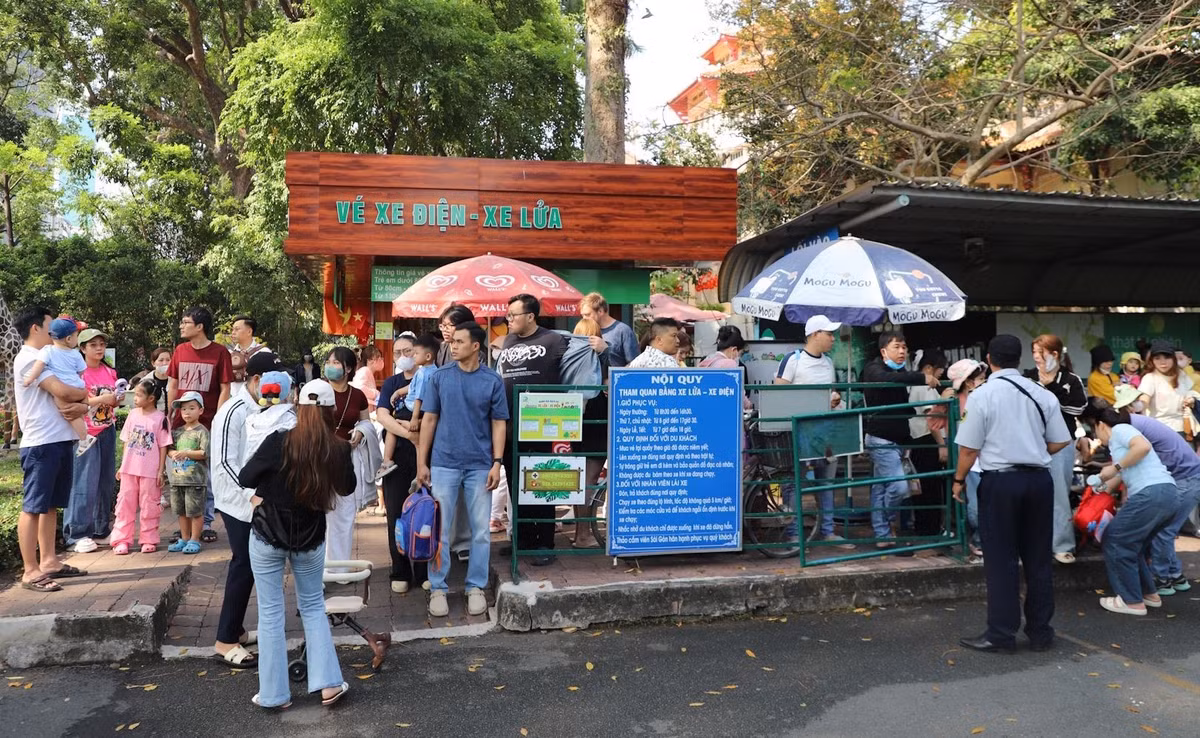 Dịch vụ xe điện chở khách tham quan được nhiều người sử dụng.