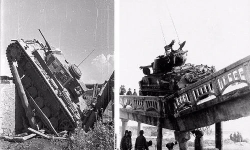 Thê thảm xe tăng trong CTTG 2 khi đi qua...cầu