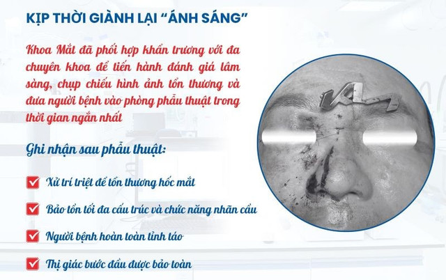 Bệnh nhân đã được xử lý triệt để tổn thương - Ảnh BVCC di-vat-mat-22.jpg