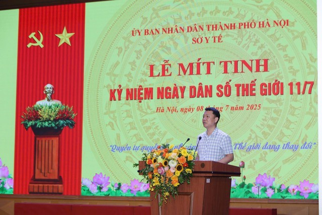 Ông Lê Thanh Dũng, Cục trưởng Cục Dân số (Bộ Y tế) phát biểu kỷ niệm ngày Dân số thế giới. chung-1.jpg