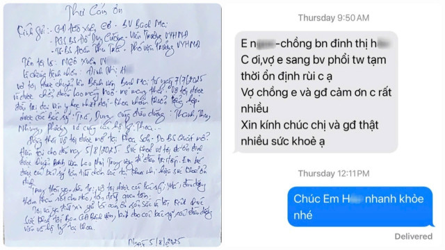 Thư và tin nhắn cảm ơn của chồng sản phụ - Ảnh BVCC bao-benh-2.jpg