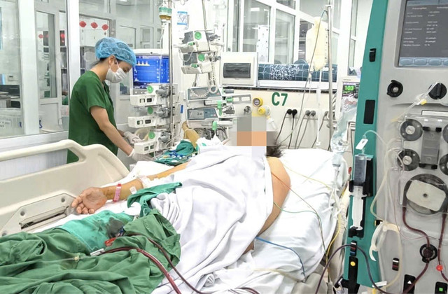 Người phụ nữ nguy kịch do sốt xuất huyết - Ảnh BVCC nkh.jpg