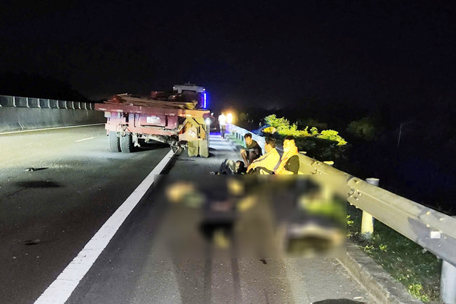 Hiện trường vụ tai nạn giao thông trên cao tốc Đà Nẵng - Quảng Ngãi. Ảnh: N.X tai-nan-1.jpg