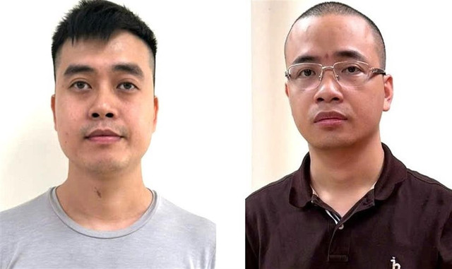Các đối tượng: Hoàng Quang Thịnh (bên trái) và La Khắc Minh - Ảnh: Bộ Công an thinh-99211.jpg