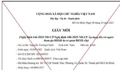 BHXH TP HCM cảnh báo giấy mời giả mạo mạo danh cơ quan bảo hiểm