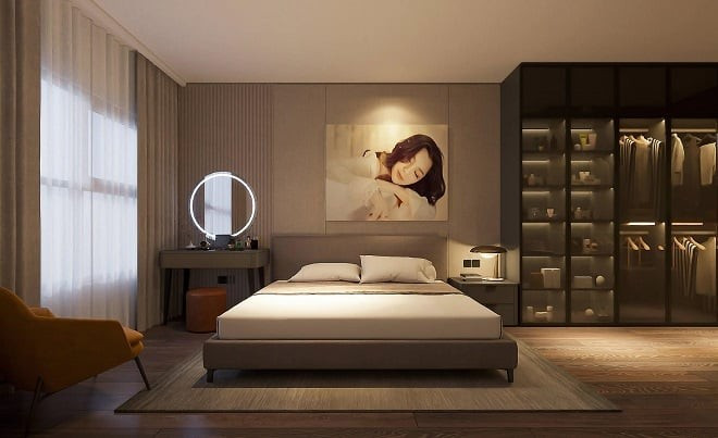 Đặc biệt, nữ diễn viên phim Nhật Ký Vàng Anh tiết lộ đã đập thông hai căn hộ liền kề để tạo thành không gian sống rộng rãi, hiện đại và tiện nghi.
