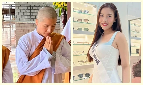 Diện mạo Á hậu Khánh Phương xuống tóc đi tu hậu lùm xùm