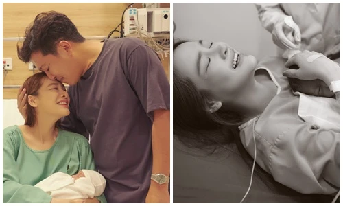 Nhã Phương bật khóc khi con trai chào đời