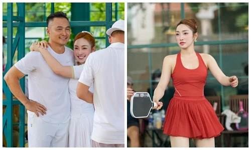 Vợ Chi Bảo khoe vẻ gợi cảm trên sân pickleball