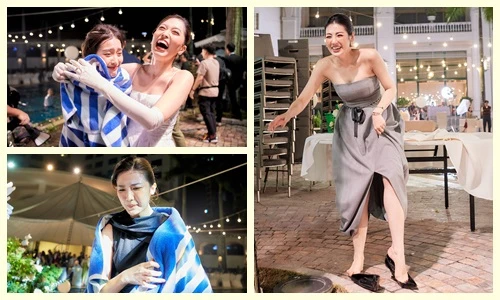 "Té xỉu" ảnh Khả Ngân - Lương Thanh "quẩy" đám cưới Phương Nga