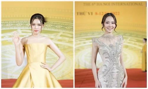 Đỗ Hà - Mai Phương đọ sắc trên thảm đỏ LHP Quốc tế Hà Nội