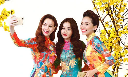 Sao Việt rạng ngời với áo dài đón Tết Bính Thân 2016 