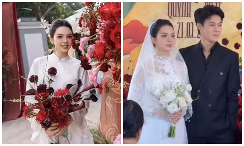 “Bà bầu” Quỳnh Lương đẹp không tỳ vết trong lễ vu quy