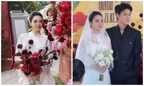 “Bà bầu” Quỳnh Lương đẹp không tỳ vết trong lễ vu quy