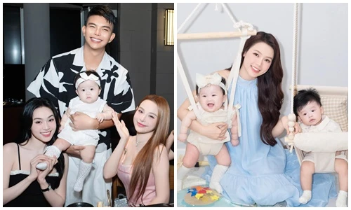 Cặp song sinh nhà Sam “ngậm thìa vàng”, được dàn sao cưng chiều