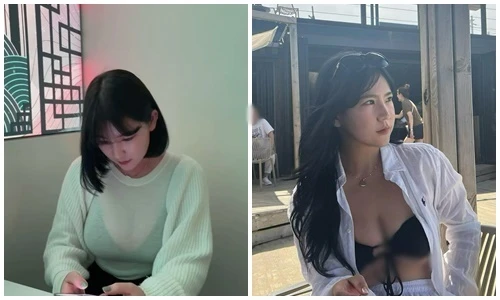 Hot girl mặc áo mỏng tang khoe vòng một “khủng”