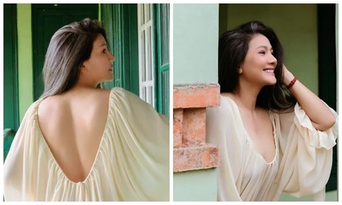 Kiều Trinh mặc gợi cảm khoe dáng đẫy đà đón tuổi 48