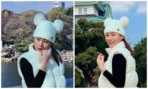 “Bà bầu” Phương Oanh khoe nhan sắc rạng rỡ đi du lịch