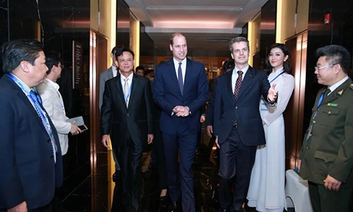 Á hậu Huyền My diện áo dài đón tiếp Hoàng tử Anh