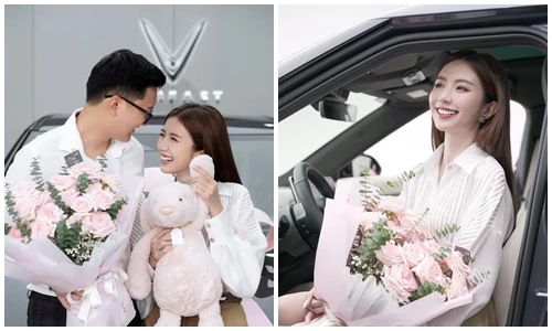 Vừa cưới cháu trai của NS Chí Trung, Ngọc Huyền khoe xe hơi mới