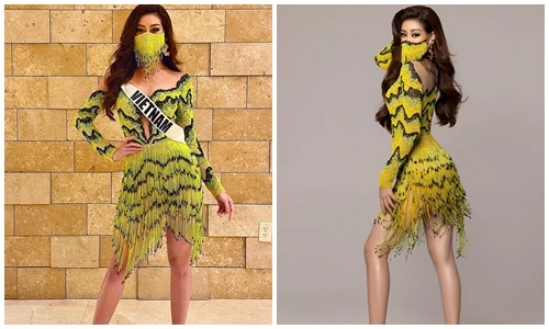 Khánh Vân diện trang phục ruộng bậc thang ở Miss Universe 2020