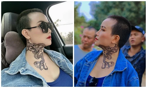 Tạo hình của Hoàng Yến trong hài Tết “Làng ế vợ” hậu xuống tóc