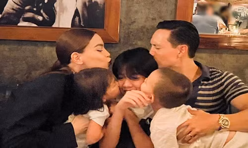 Hồ Ngọc Hà - Kim Lý hôn Subeo, mừng sinh nhật con trai 13 tuổi