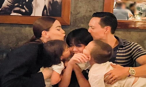 Hồ Ngọc Hà - Kim Lý hôn Subeo, mừng sinh nhật con trai 13 tuổi