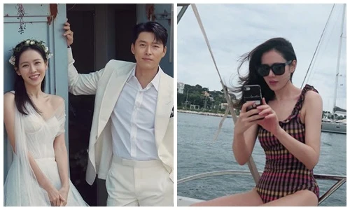 Vợ tài tử Hyun Bin nhiều lần mặc táo bạo