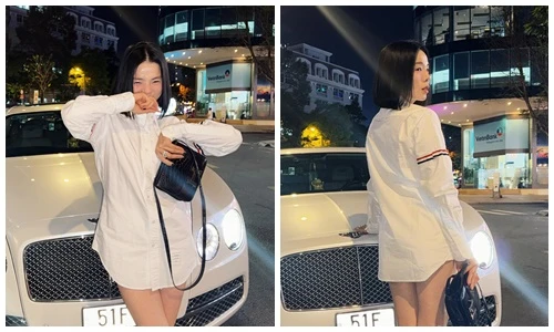 “Phú bà” Lệ Quyên mặc mốt giấu quần gợi cảm như gái đôi mươi