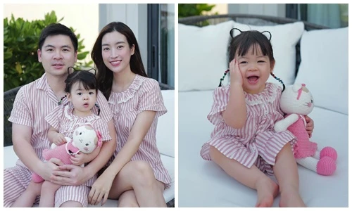 Hoa hậu Đỗ Mỹ Linh du lịch cùng chồng con