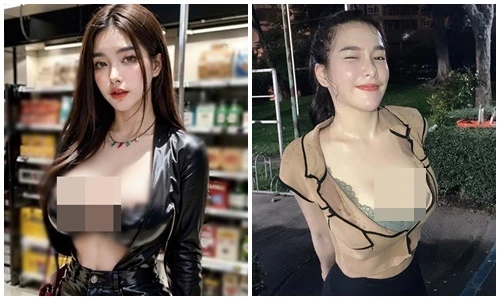 Ngượng đỏ mặt hot girl hở nội y lộ liễu ở siêu thị