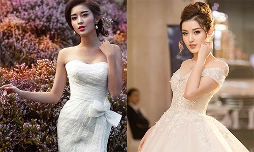 Ngắm Huyền My mặc váy cưới gợi cảm chờ “chú rể“