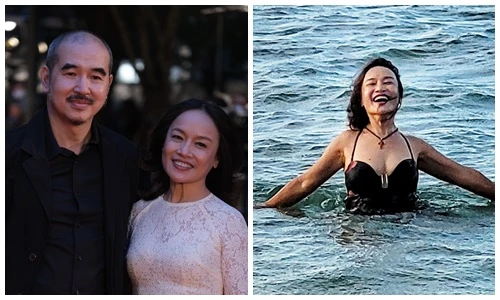 Vợ đạo diễn Bùi Thạc Chuyên hiếm hoi mặc áo tắm ở tuổi U60