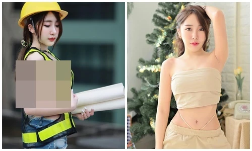 “Nữ hoàng nội y Thái Lan” hớ hênh khi hóa công nhân