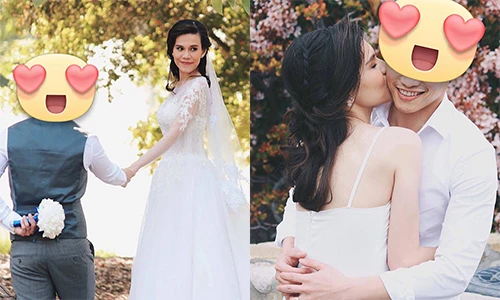 Ảnh cưới em gái Thanh Thảo bên chồng giấu mặt