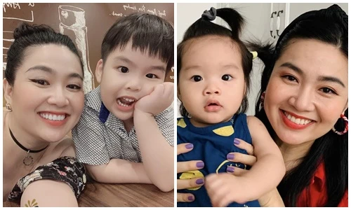 Ngắm hai con trai đáng yêu của Lê Khánh và chồng kém tuổi