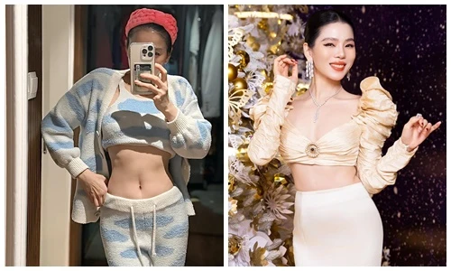 Lệ Quyên khoe vòng eo nhỏ xíu sau Tết Nguyên đán