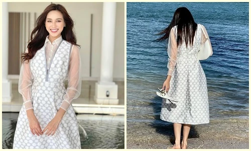 Đỗ Thị Hà dạo biển trước khi rời Miss World 2021