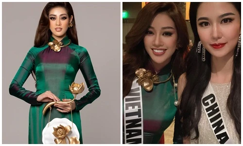 Khánh Vân đẹp dịu dàng khi diện áo dài ở Miss Universe 2020