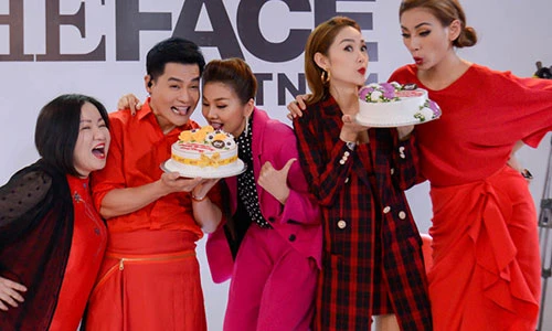 Nam Trung - Minh Hằng đón sinh nhật trên trường quay The Face 2018