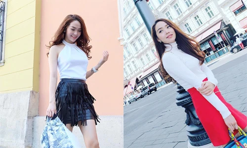 Gu thời trang đẹp miễn chê của Minh Hằng ở châu Âu