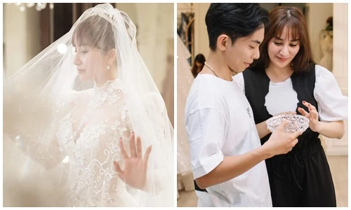 Phan Hiển khoe ảnh Khánh Thi mặc váy cô dâu