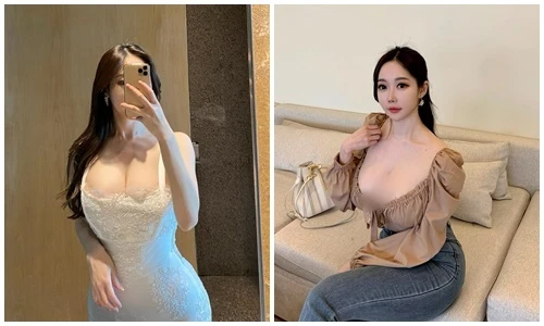 Hot girl “siêu vòng một” mặc trễ nải, khoe thân hình gợi cảm