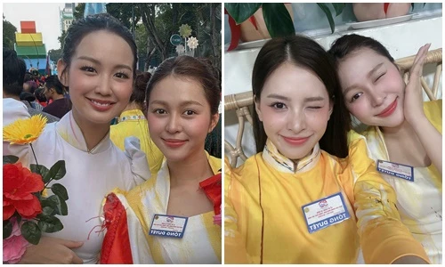 Bảo Ngọc và dàn hoa hậu tươi tắn trong lễ tổng duyệt diễu binh