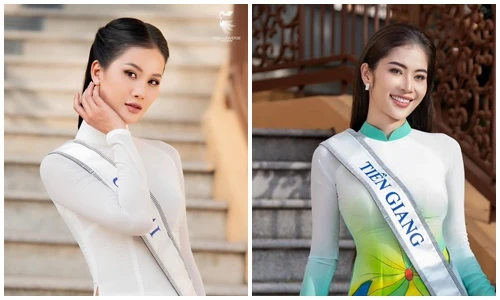 Dàn thí sinh Miss Universe Vietnam rạng rỡ với áo dài trước chung kết
