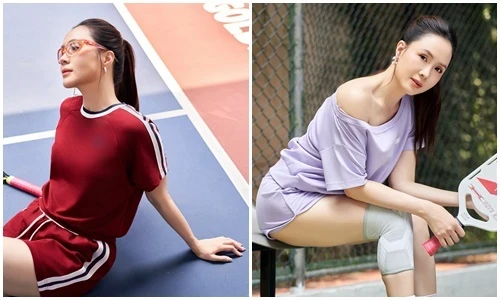 “Nữ thần màn ảnh” Hồng Diễm mặc gợi cảm, trẻ trung trên sân pickleball